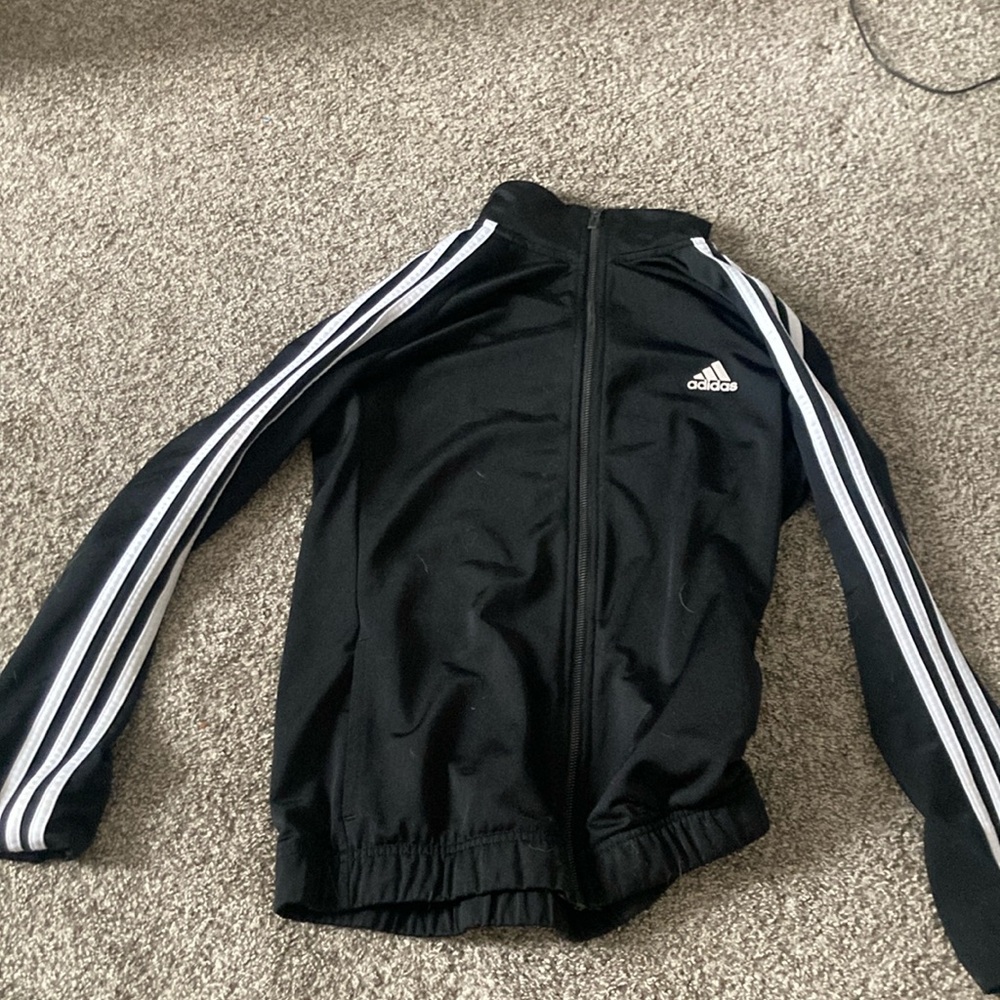 Adidas Black Jacket with White Accents